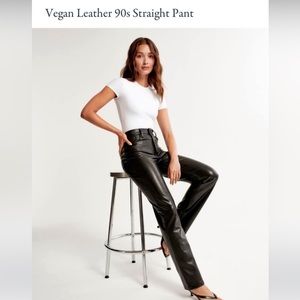 COPY - Abercrombie Vegan Leather Pants 90s straight high rise.
